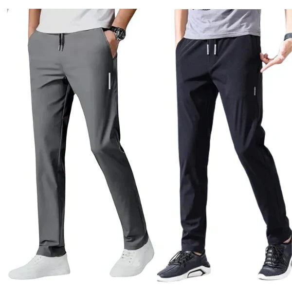 Combo of 2 Pcs Men's Regular Fit Lycra Track Pants (Pack of 2)